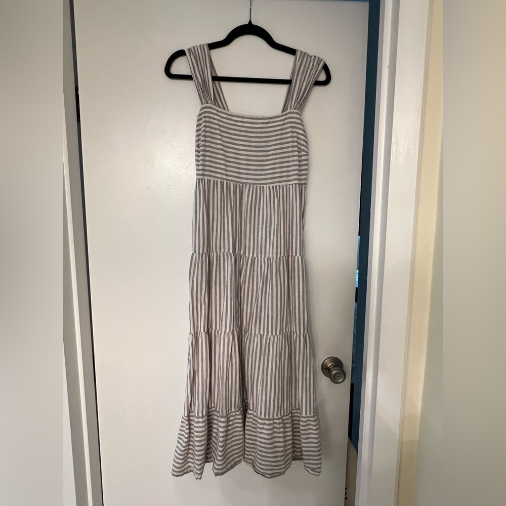 Madewell Striped Tiered Midi Sundress